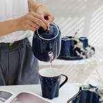 Starry Sky Ceramic Teapot and Coffee Service Set with Creamer and Tray - Image 3