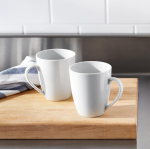 Set of 12 White 12 oz Heat Resistant Ceramic Coffee Mugs